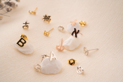Delicate Gold Initial Earrings and Alphabet Letter Studs