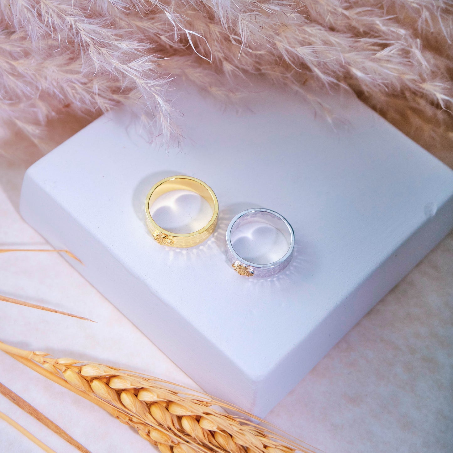 Thin Bee Ring Jewelry for Women Mixed Metal