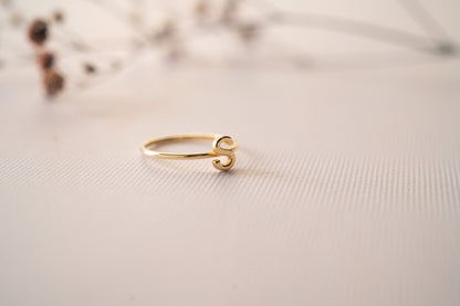 Handmade Dainty Tiny Initial Ring