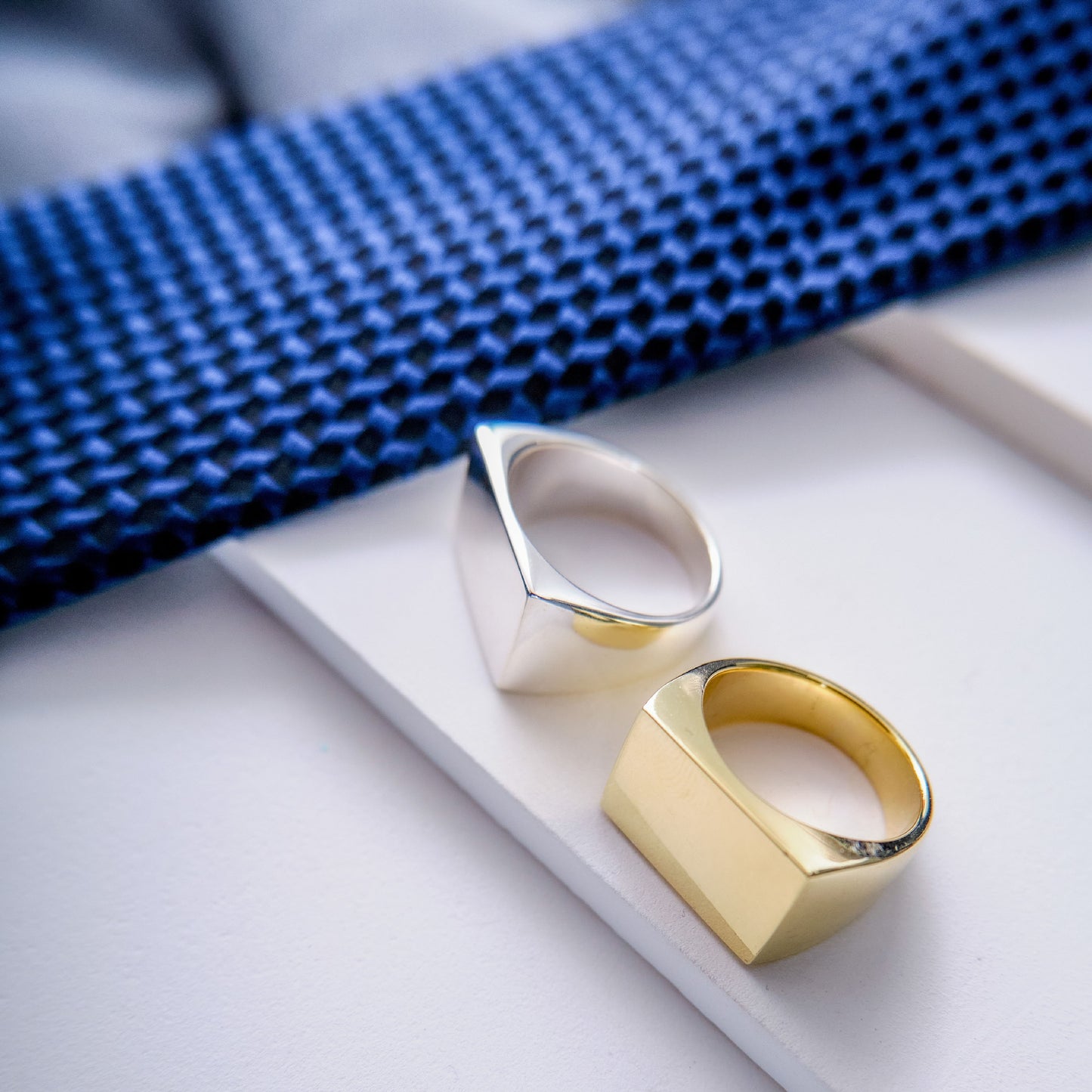 Rectangle Gold Signet Ring Men