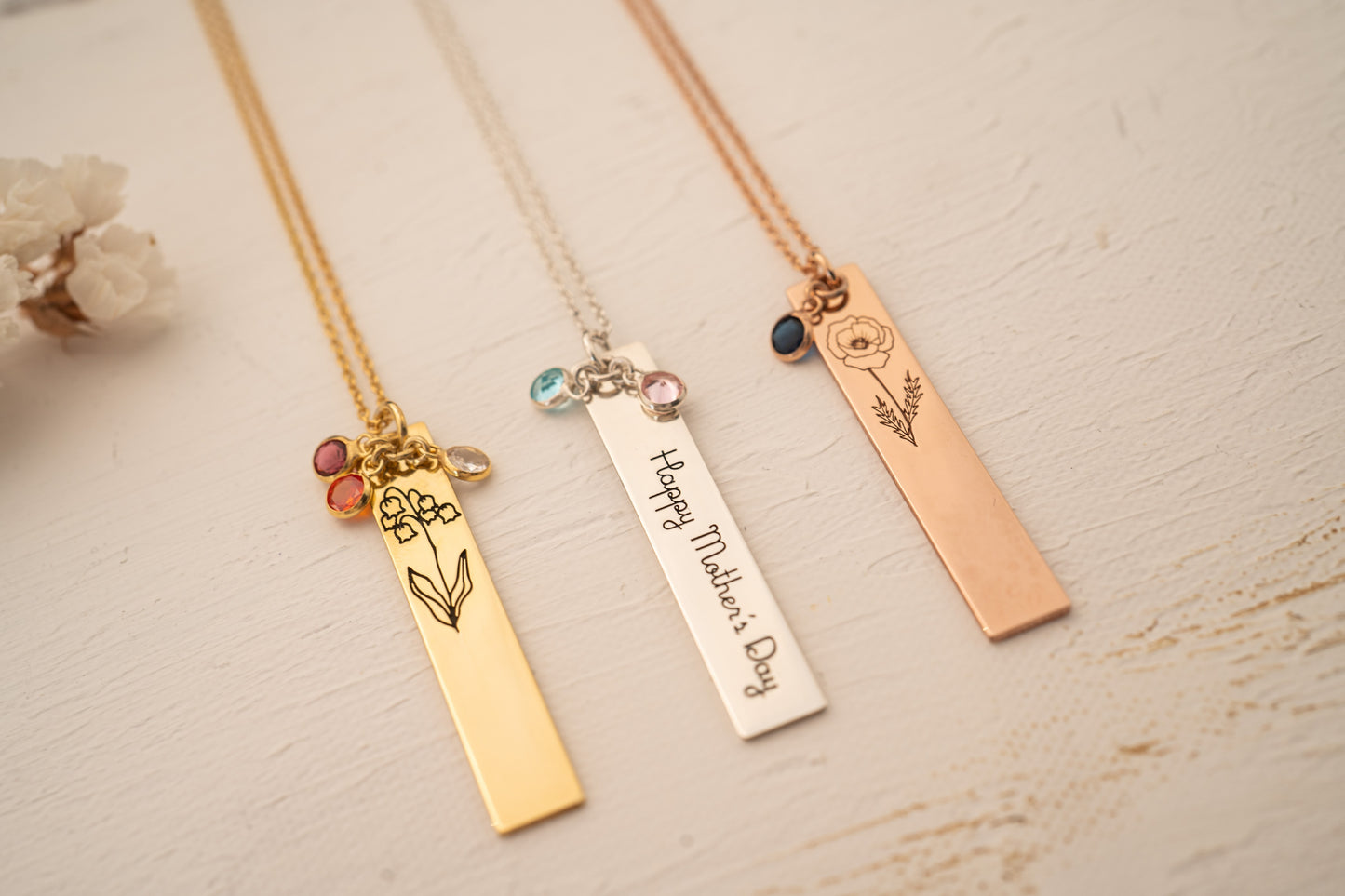 Birthstone Flower Necklace
