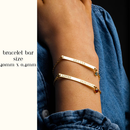 Personalized Birthstone and Coordinate Bracelet for Sisters