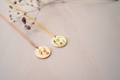Personalized Gold Cat Necklace for Cat Mom