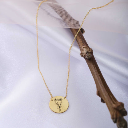 Birth Flower Necklace and Flower Name Necklace