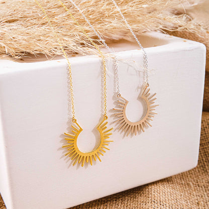 Sunshine Necklace with Gold Sun Pendant