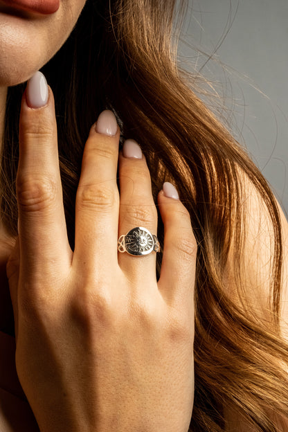 Sun and Moon Triquetra Celestial Ring