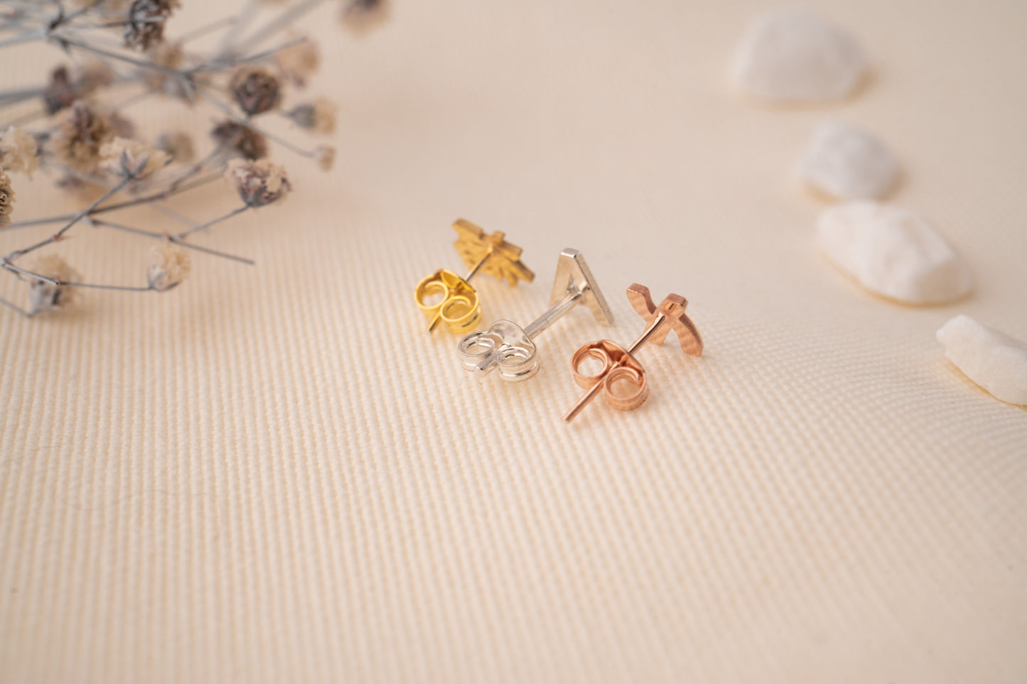 Delicate Gold Initial Earrings and Alphabet Letter Studs