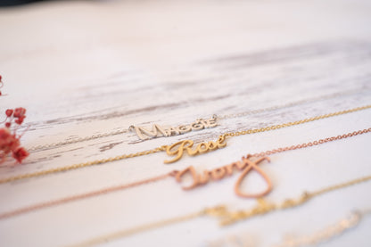 Solid Gold Name Necklace Personalized for Summer Jewelry