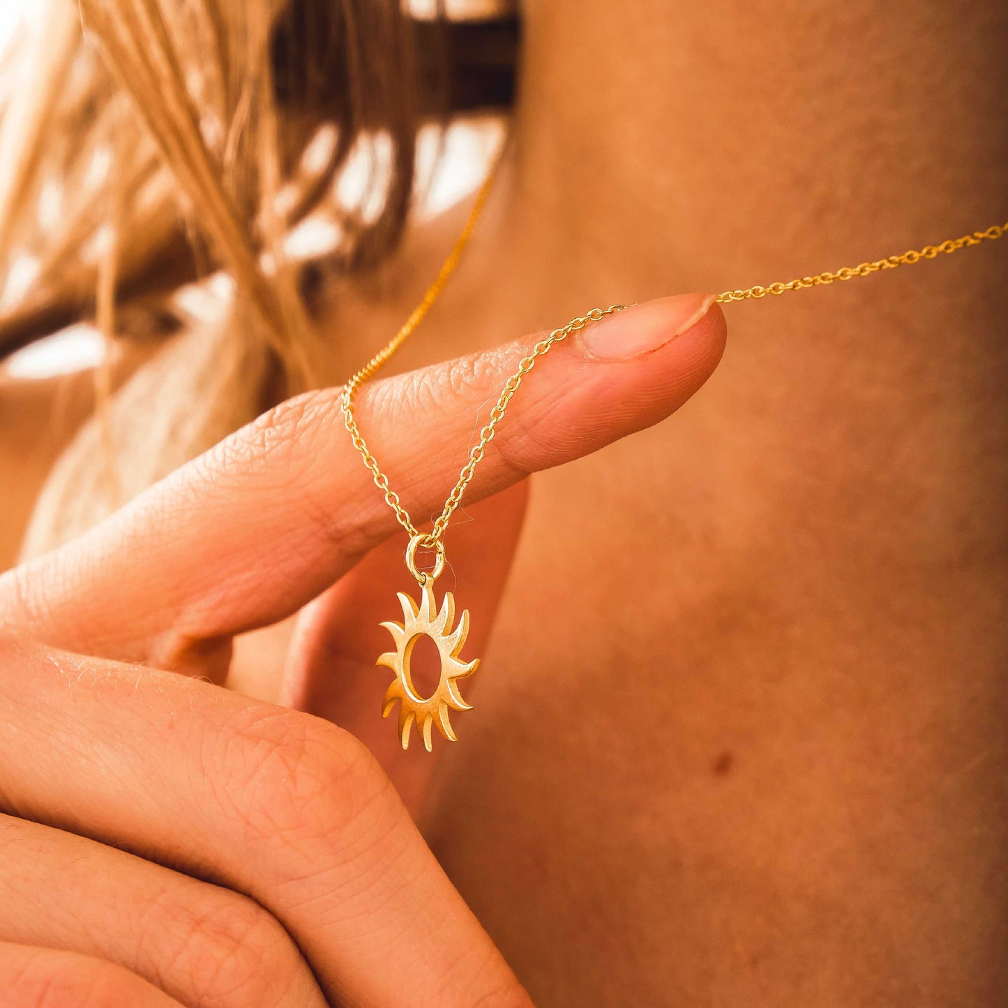 You Are My Sunshine Necklace and Gold Sun