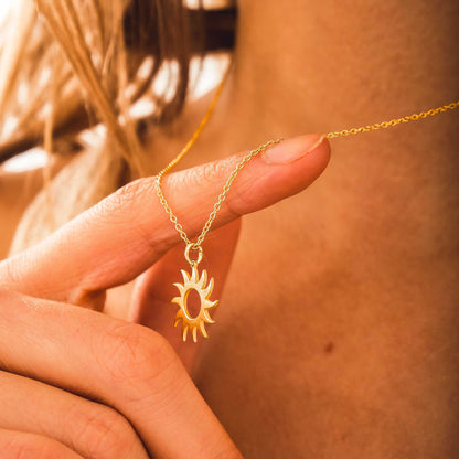 You Are My Sunshine Necklace and Gold Sun