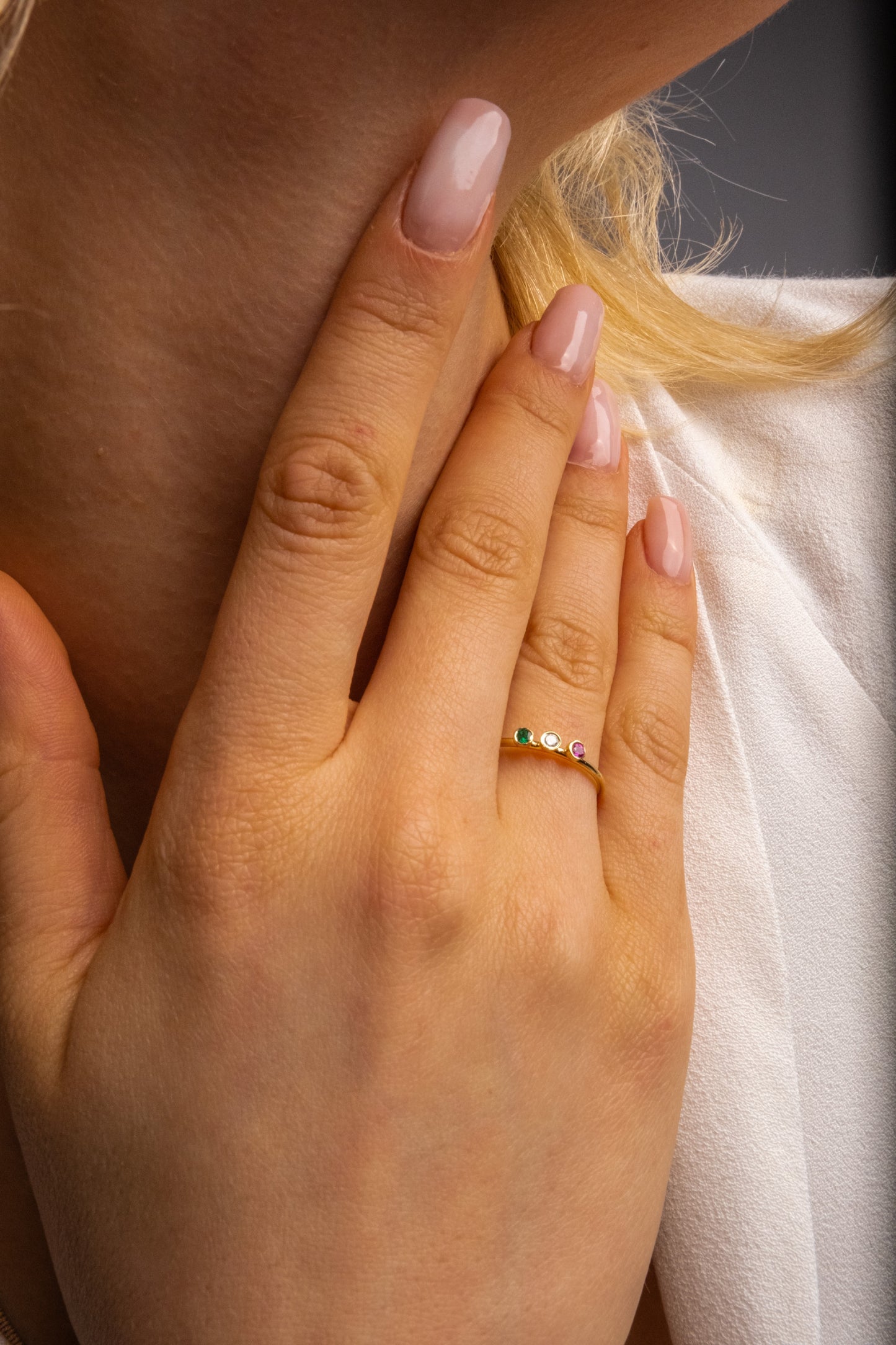 Birthstone Stacking Ring and Pinky Promise Ring