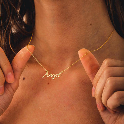 14K Gold Name and Nameplate Necklace