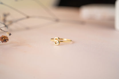 Handmade Dainty Tiny Initial Ring