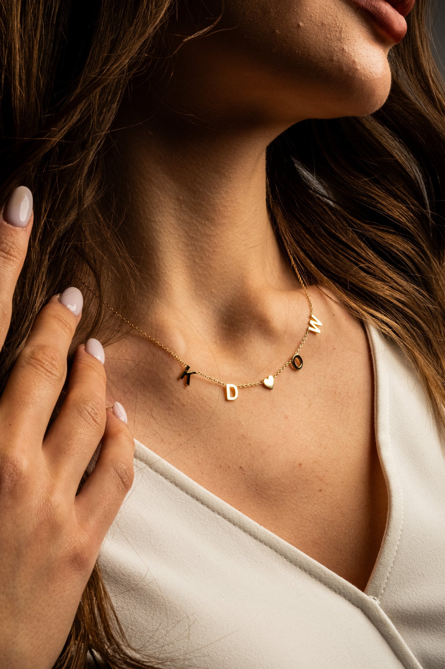 Personalized Gold Letter Initial Necklace for Mom