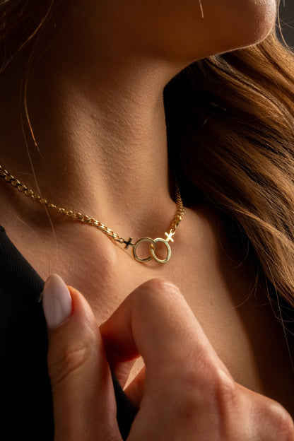 Double Venus Lesbian Pride Necklace