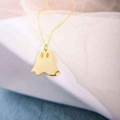 Ghost Pendant Charm Spooky Boo Necklace Gothic Jewelry