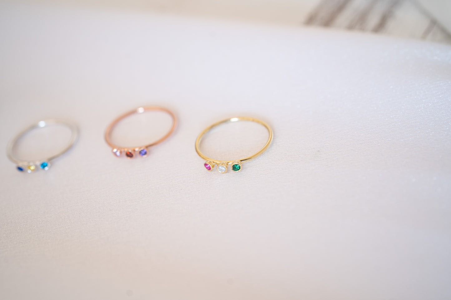 Birthstone Stacking Ring and Pinky Promise Ring