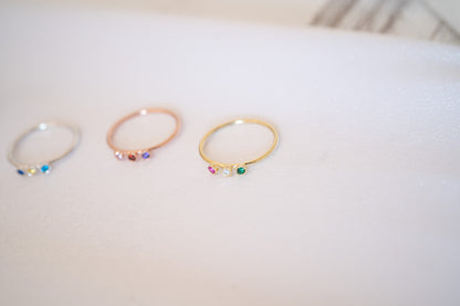 Birthstone Stacking Ring and Pinky Promise Ring