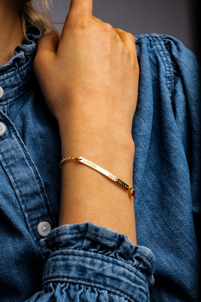 Personalized Birthstone and Coordinate Bracelet for Sisters