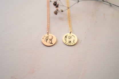 Personalized Gold Cat Necklace for Cat Mom