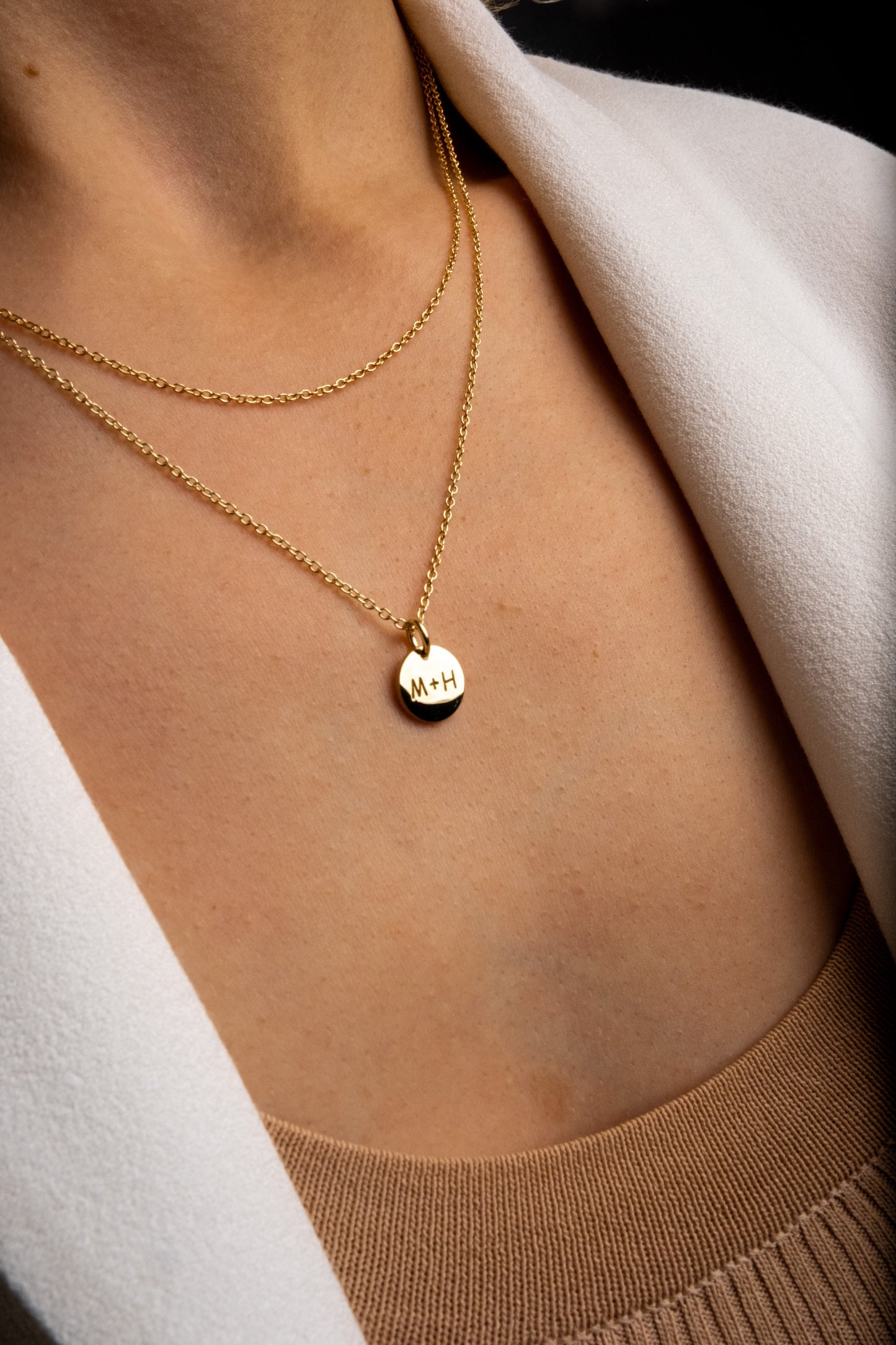 Layered Initial Necklace Set Gold Choker Inital Necklace