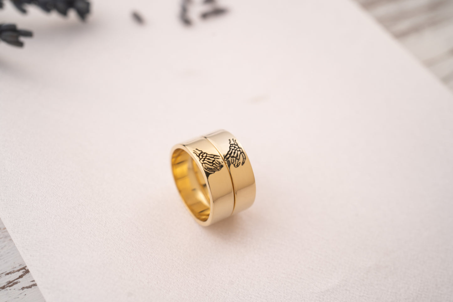 Pinky Promise Matching Gold and Silver Rings