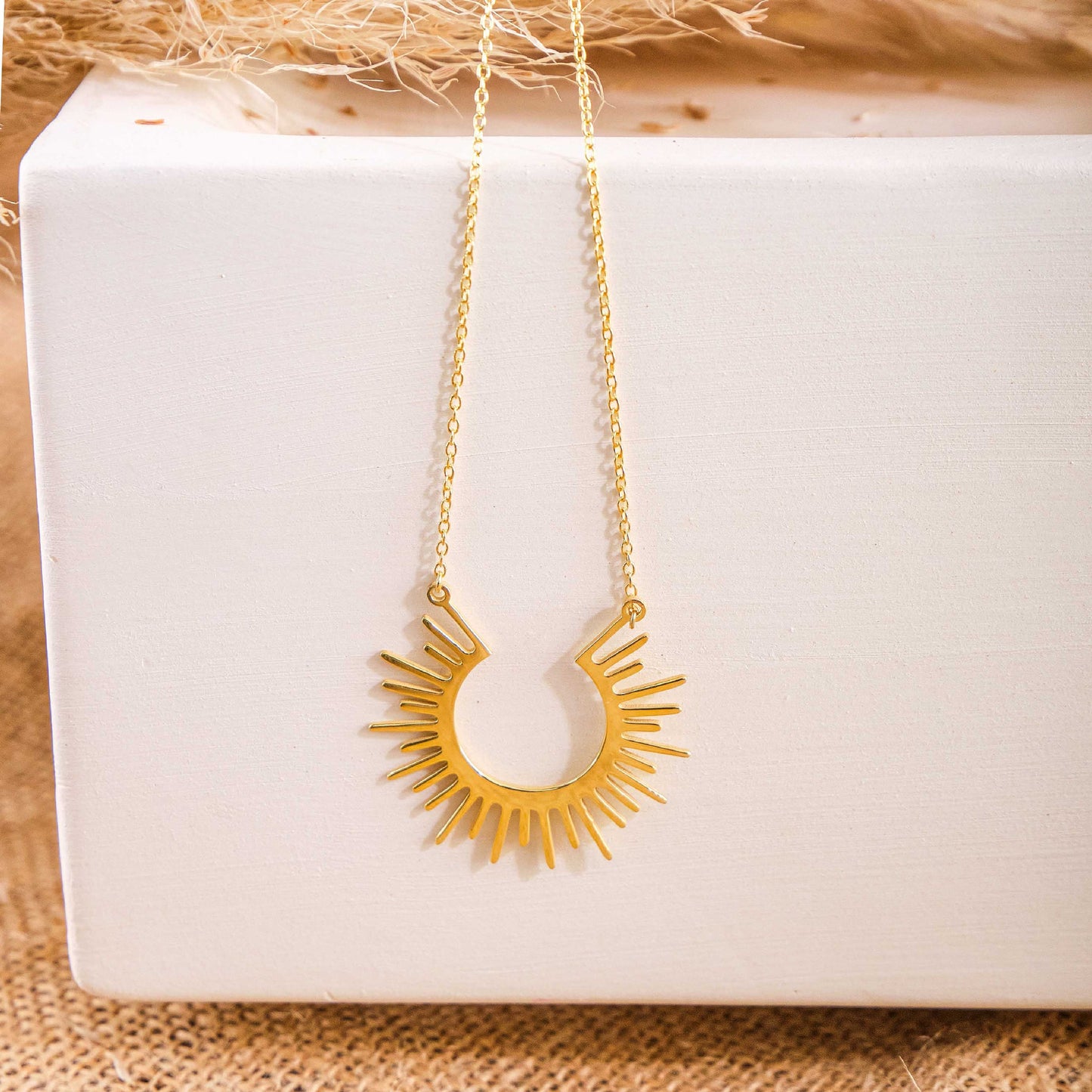 Sunshine Necklace with Gold Sun Pendant