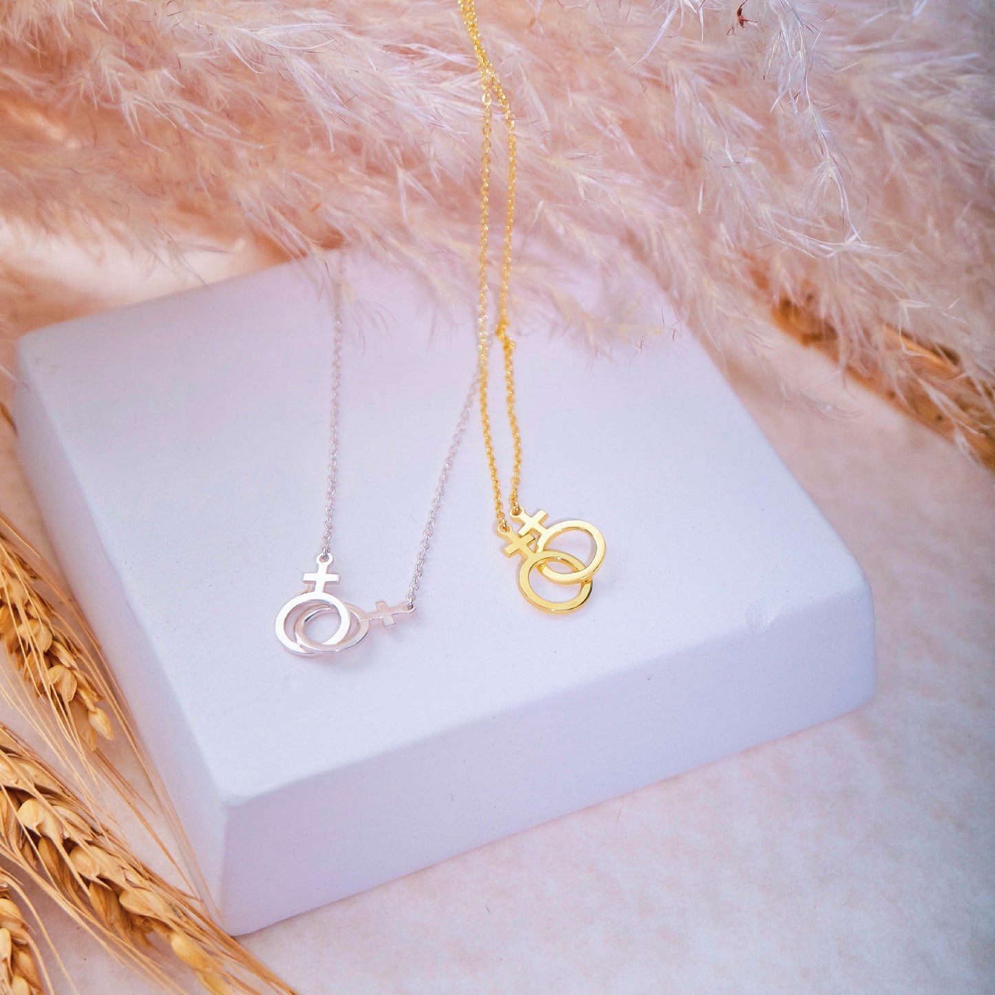 14k Dainty Thin Gold Filled Lesbian Necklace