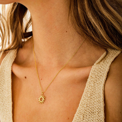 You Are My Sunshine Necklace and Gold Sun