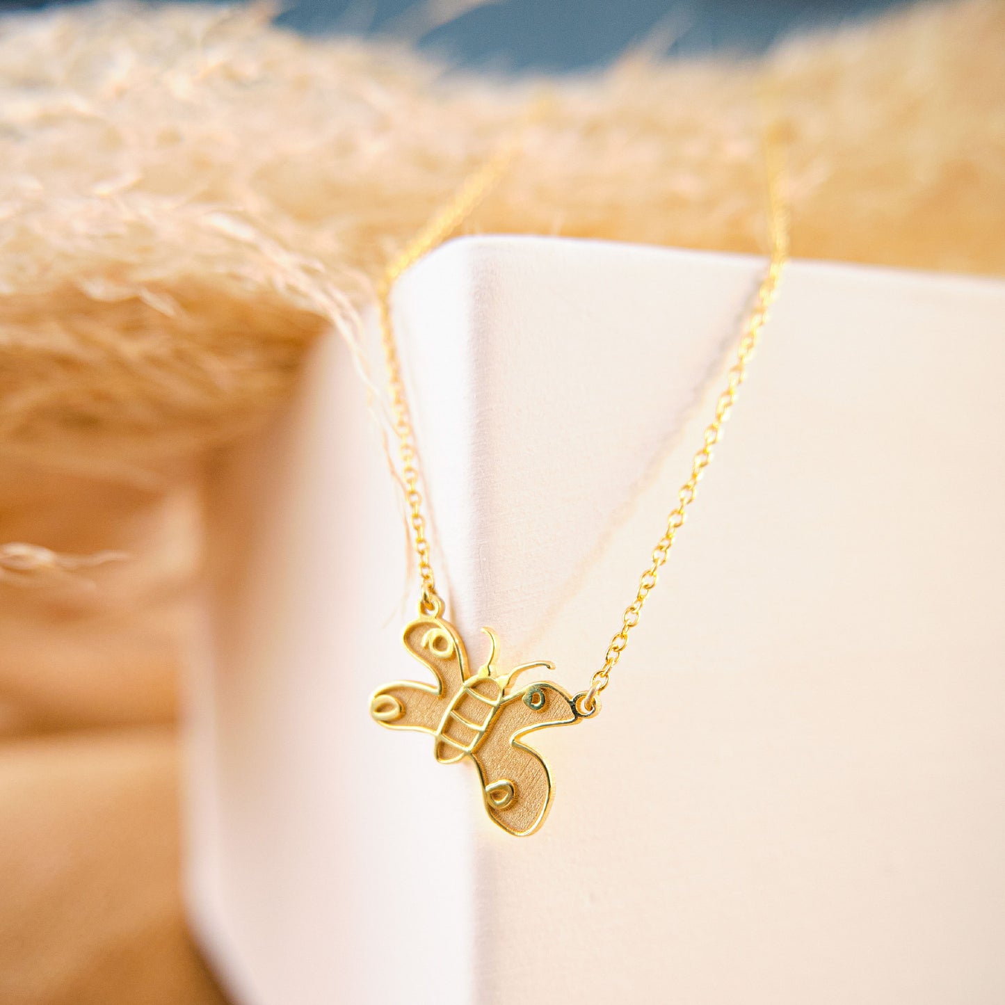 Actual Kids Drawing Necklace and Handwritten Gold Necklace