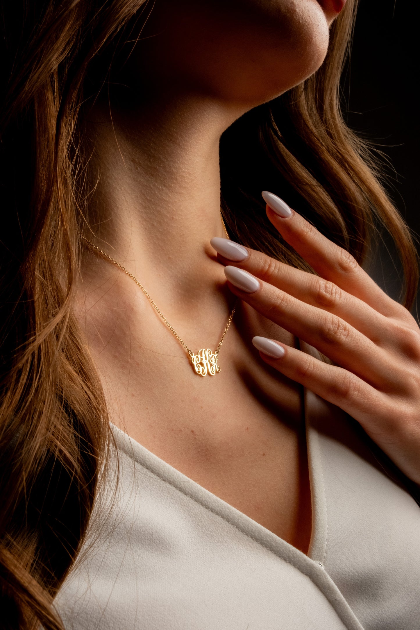 Dainty Initial Necklace with Family Name