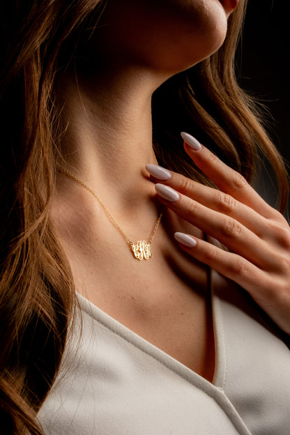 Dainty Initial Necklace with Family Name