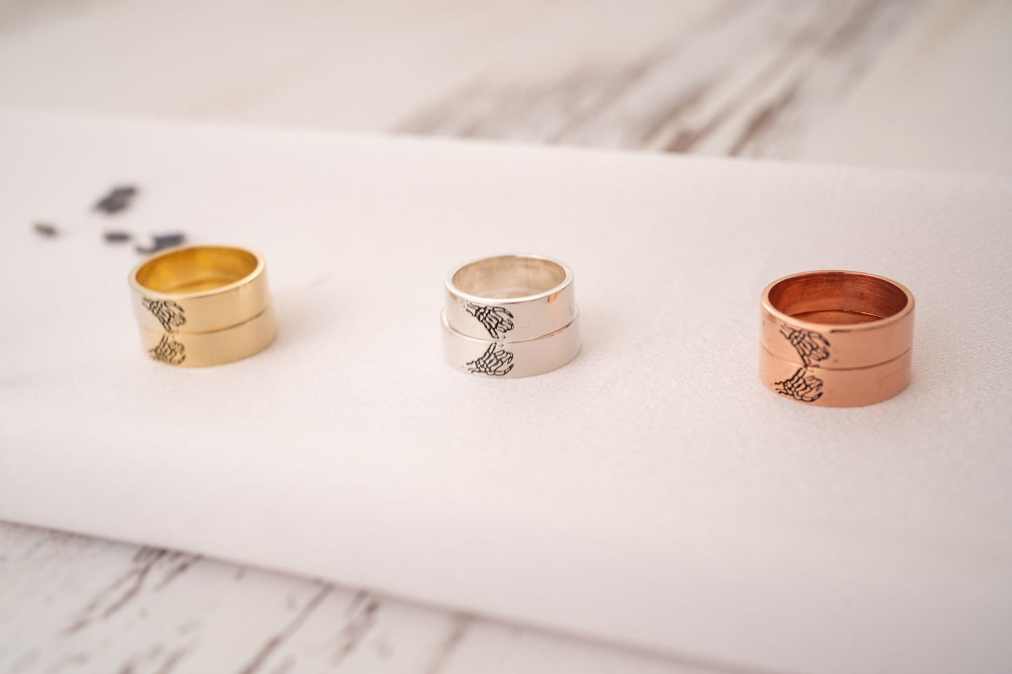 Pinky Promise Matching Gold and Silver Rings