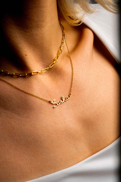 Solid Gold Name Necklace Personalized for Summer Jewelry