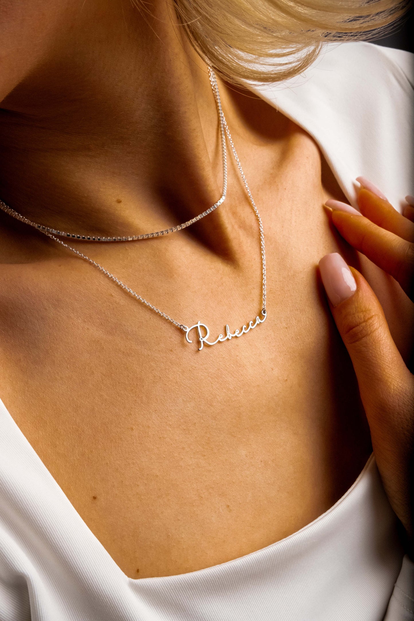 Solid Gold Name Necklace Personalized for Summer Jewelry