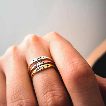 Custom Name Ring and Initial Signet Ring