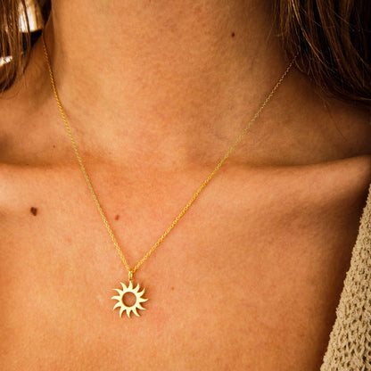 You Are My Sunshine Necklace and Gold Sun