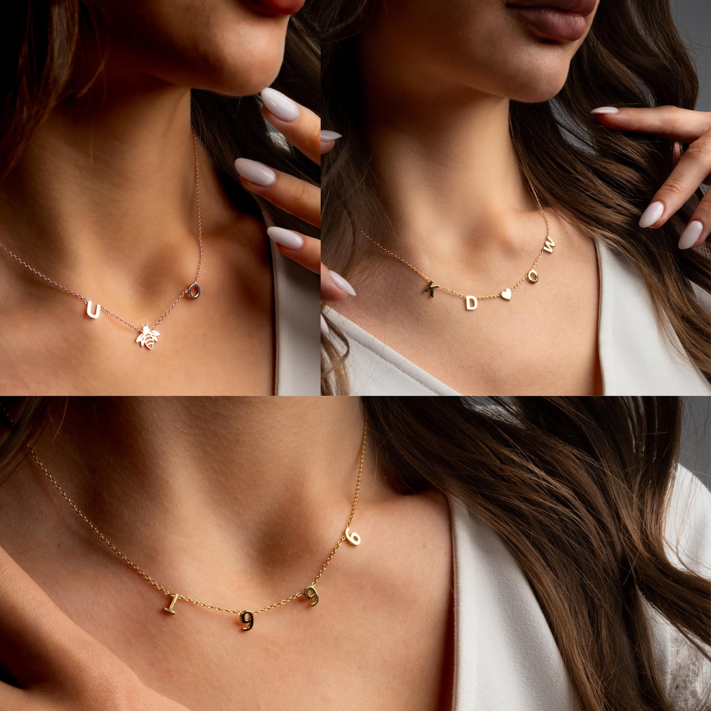 Personalized Gold Letter Initial Necklace for Mom