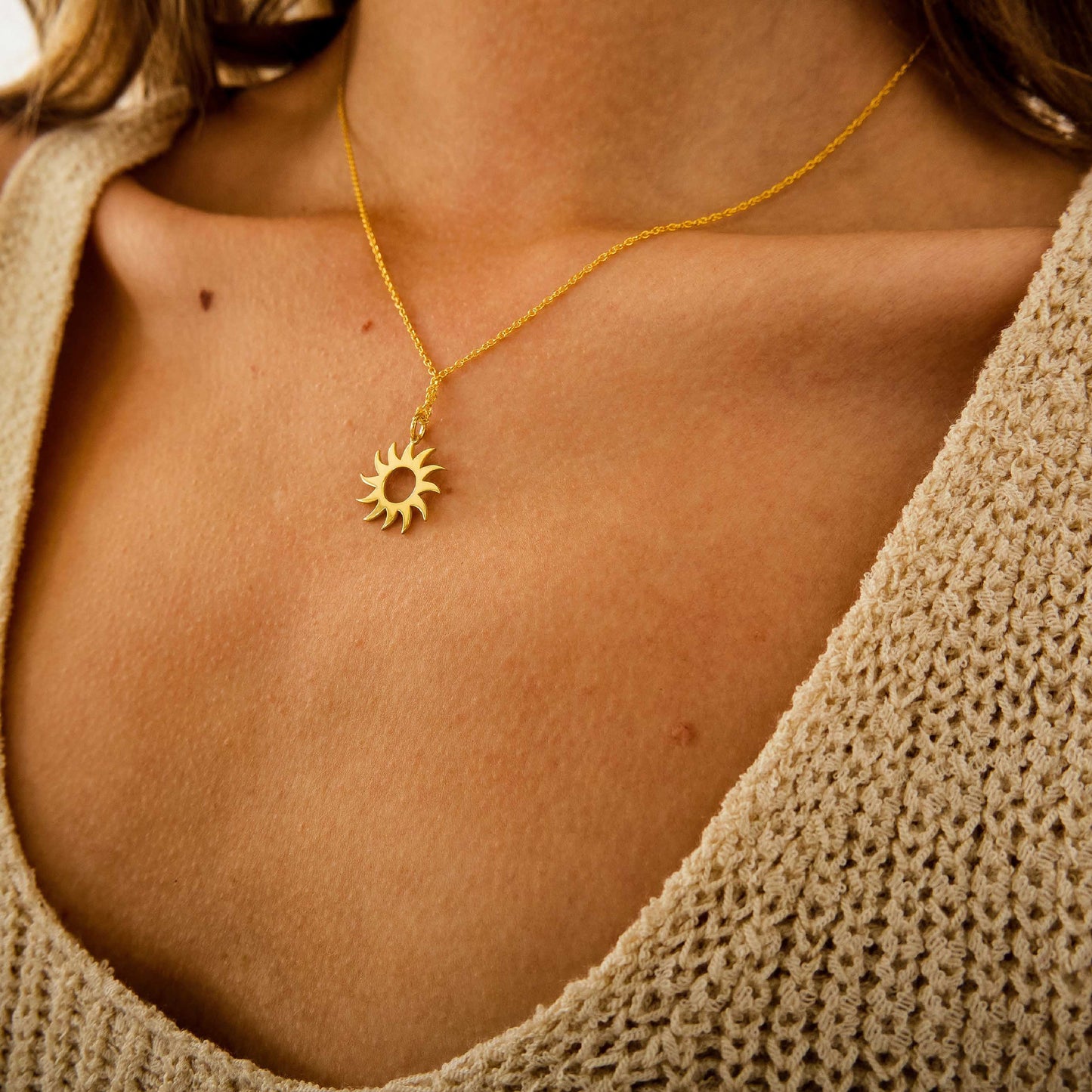You Are My Sunshine Necklace and Gold Sun