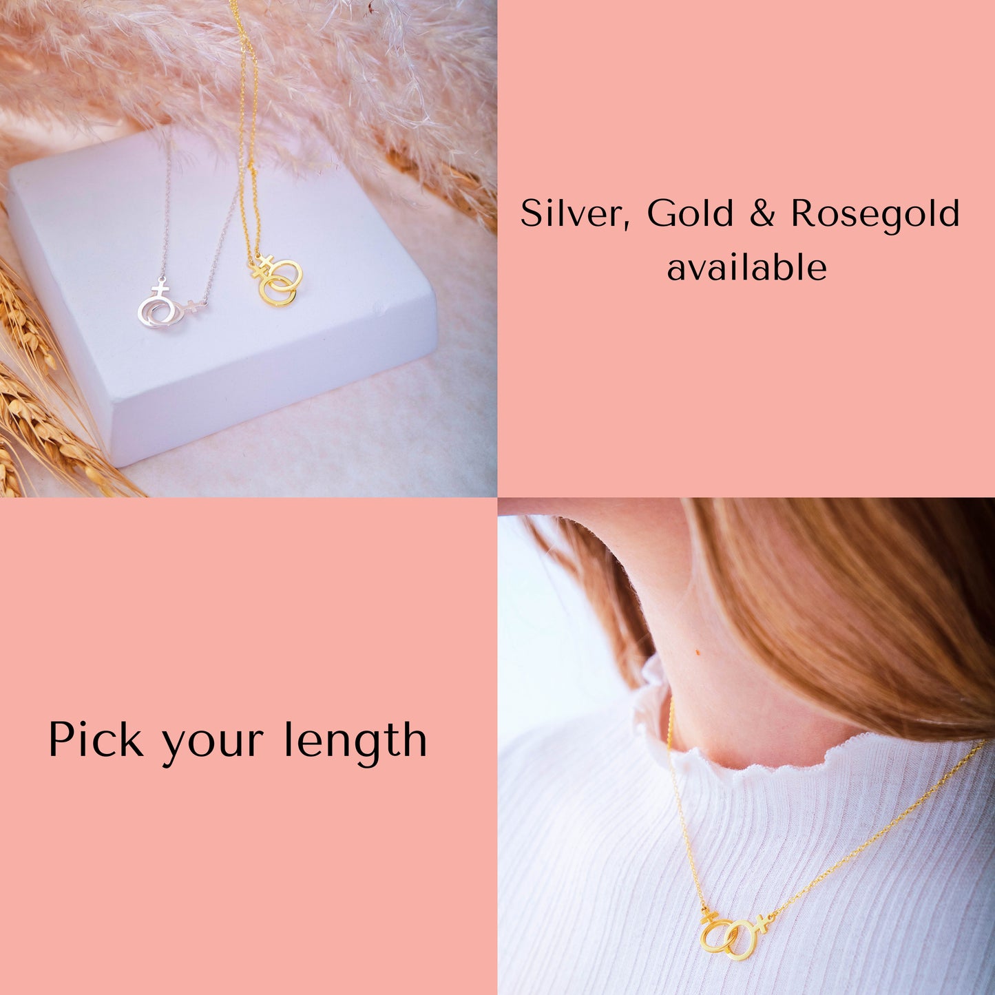 14k Dainty Thin Gold Filled Lesbian Necklace