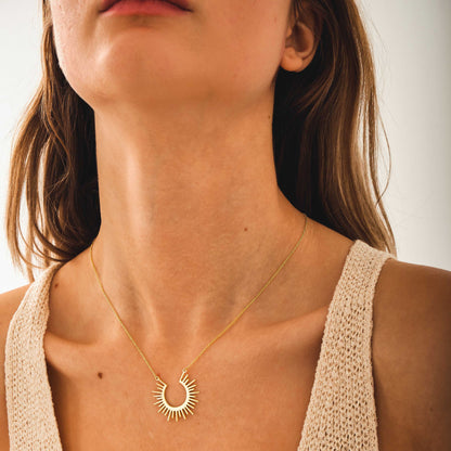 Sunshine Necklace with Gold Sun Pendant