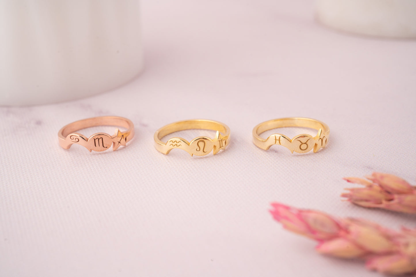 10k Solid Gold Zodiac Astrology Ring