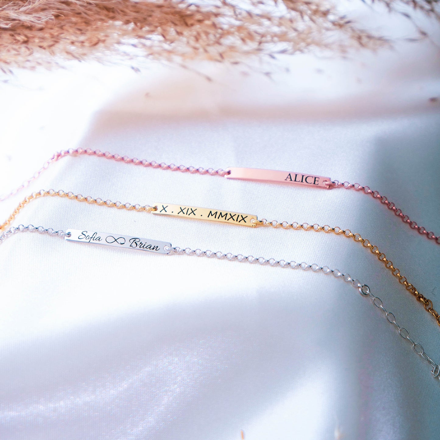 Gold Bar Custom Name Bracelet