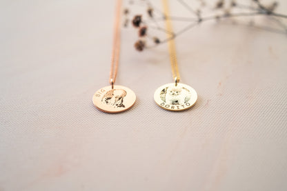 Personalized Gold Cat Necklace for Cat Mom