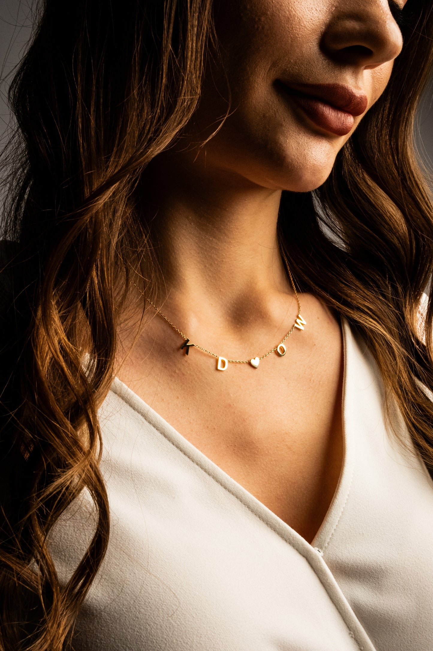 Personalized Gold Letter Initial Necklace for Mom