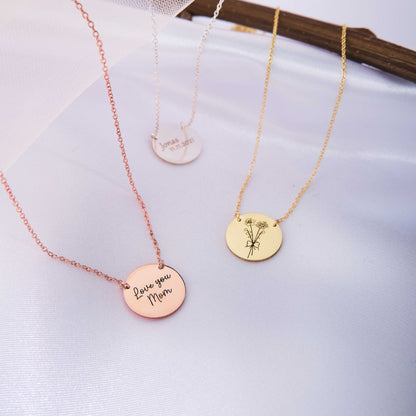Birth Flower Necklace and Flower Name Necklace