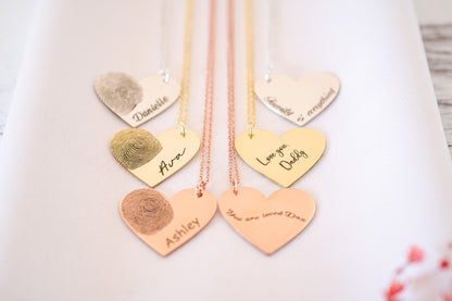 Personalized Fingerprint and Handwriting Necklace