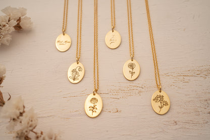 14k Gold Birthflower Necklace