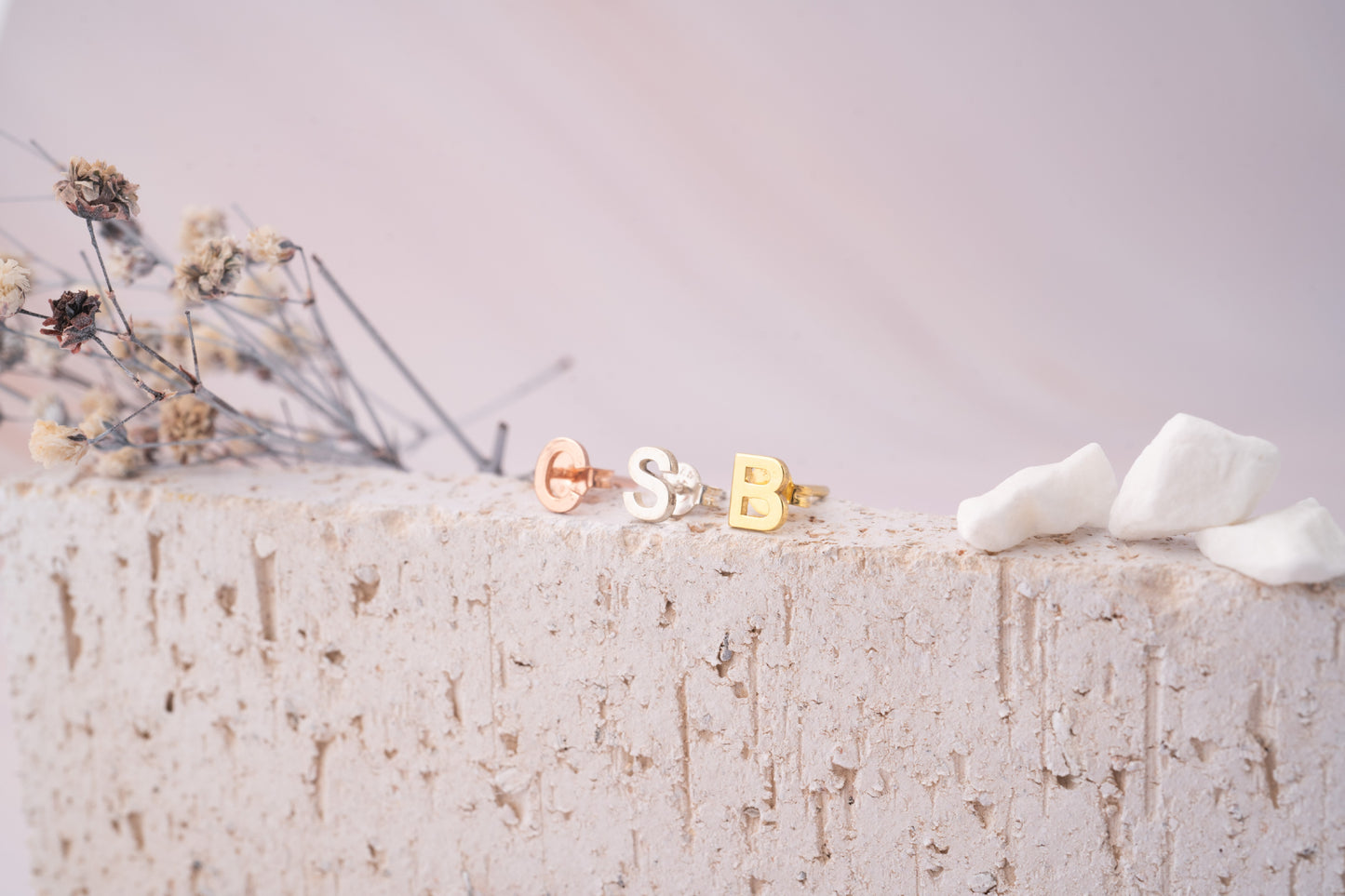 Delicate Gold Initial Earrings and Alphabet Letter Studs