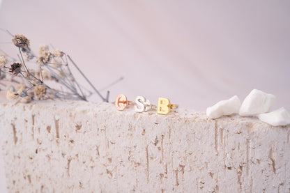 Delicate Gold Initial Earrings and Alphabet Letter Studs